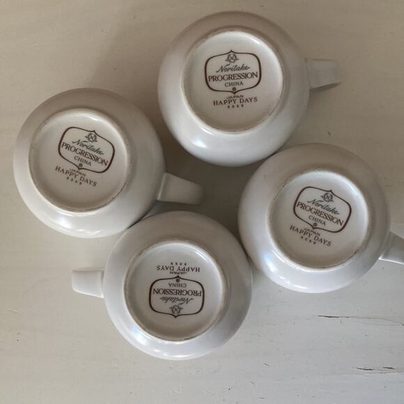 Vintage Noritake “Happy Days” Progression China Cups & Saucers, Service for 4 - Picture 5 of 15